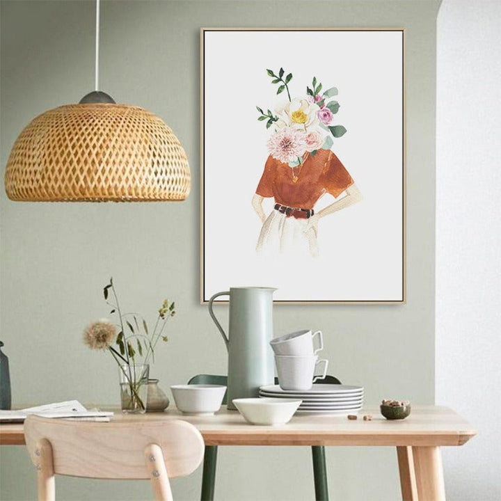 Pink Trendy Frau Druck Weibliche Mode - Leinwand Wandkunst Gemälde
