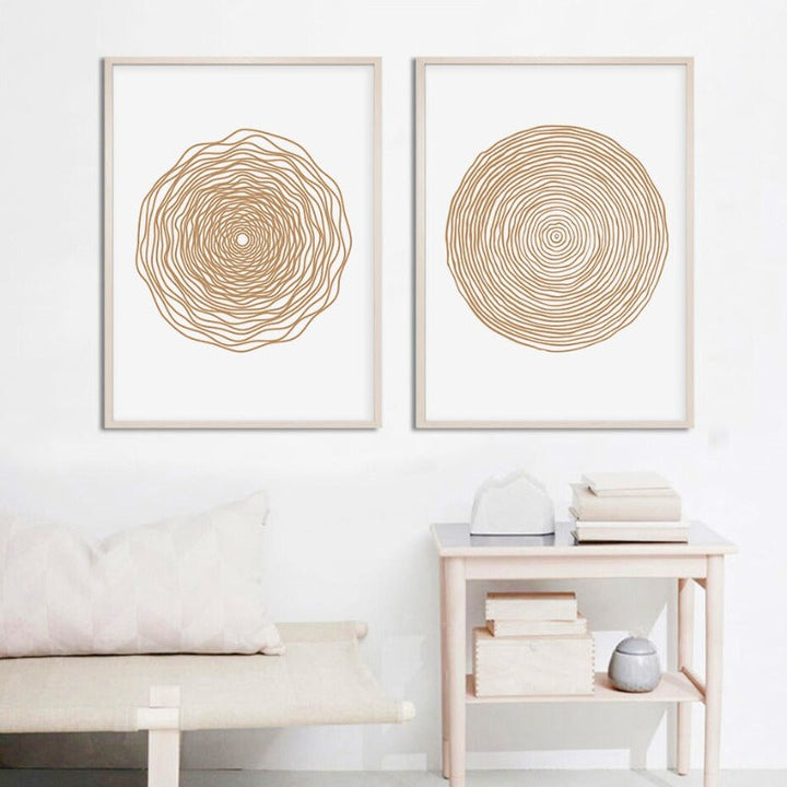 Minimalistische Geometrische Abstrakte Kreis - Leinwand Wandkunst Gemälde