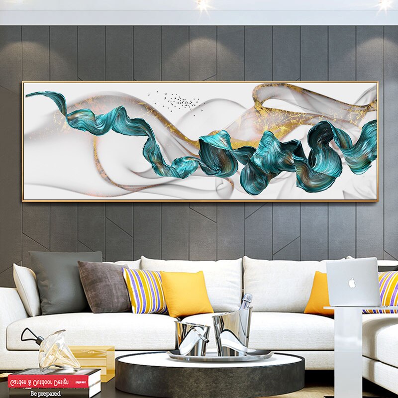 Blaues Gebirge - Leinwand Wandkunst Gemälde