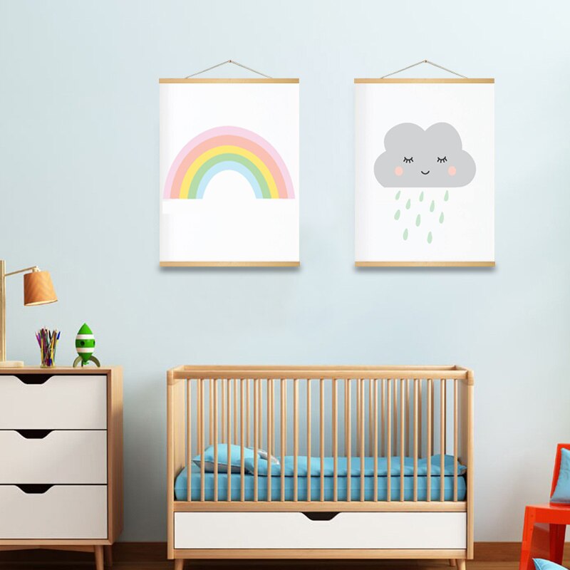 Moderner Cartoon-Regenbogen – Leinwandbild