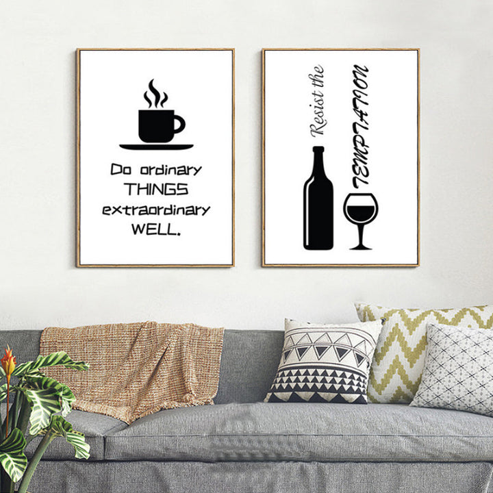 Minimalist Food Wine - Leinwand Wandkunst Malerei