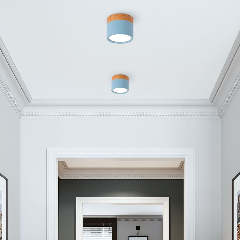 Moderne LED-Deckenleuchte, flächenbündig, zylinderförmig