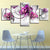5 Stück Weiße Hintergrund lila Blume - Leinwand Wandkunst Gemälde