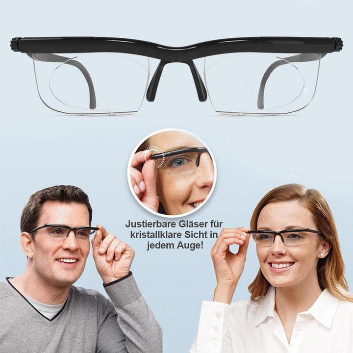 Sandsberg | Fokussierbare Lesebrille Unisex | Einstellbare Zoom-Linse | Schwarz