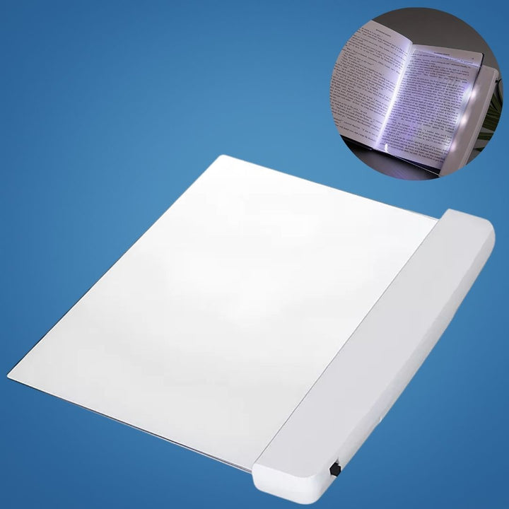 PageGlow | Flache LED Buchleuchte – Vollseitige blendfreie Beleuchtung – Schlankes tragbares Design – Augenschutz für Reisende und Leser im Bett Karnz