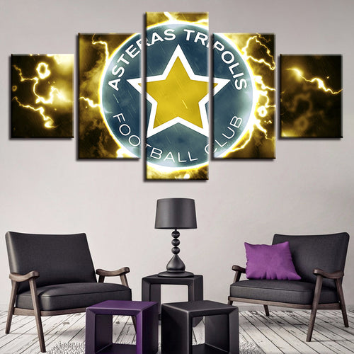 Electric Asteras Tripolis F.B. Logo 5 Stück - Leinwand Wandkunst Gemälde