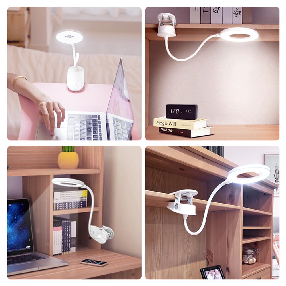 Kabellose Klemmlampe für den Nachttisch