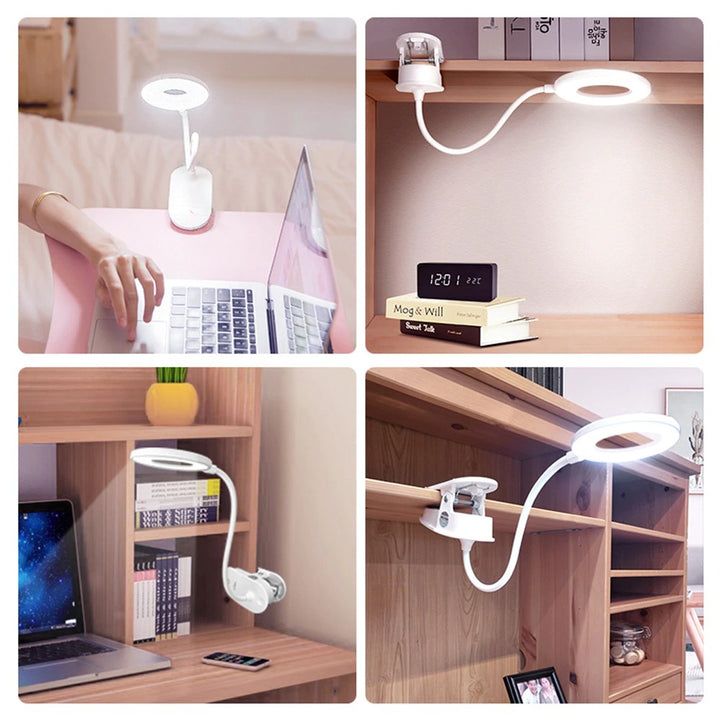 Kabellose Klemmlampe für den Nachttisch