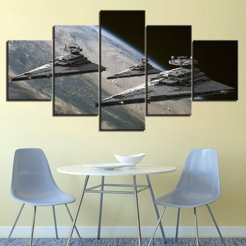 5 Stück Fantastische Aussicht aus dem Weltraum - Leinwand Wandkunst Gemälde