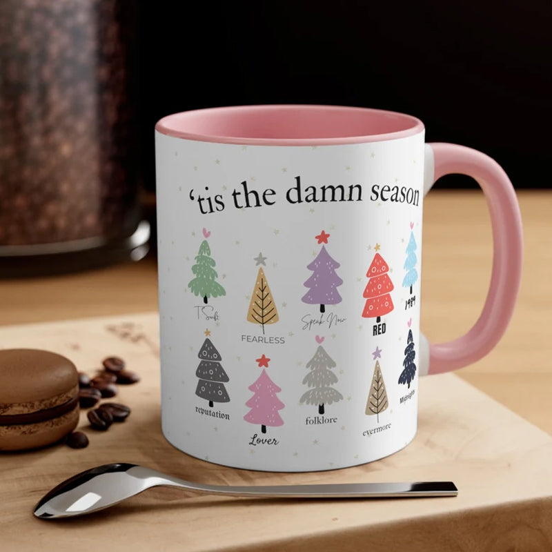 Tis The Damn Season Weihnachtstasse - Musikalbum als Weihnachtsbaum | Karnz