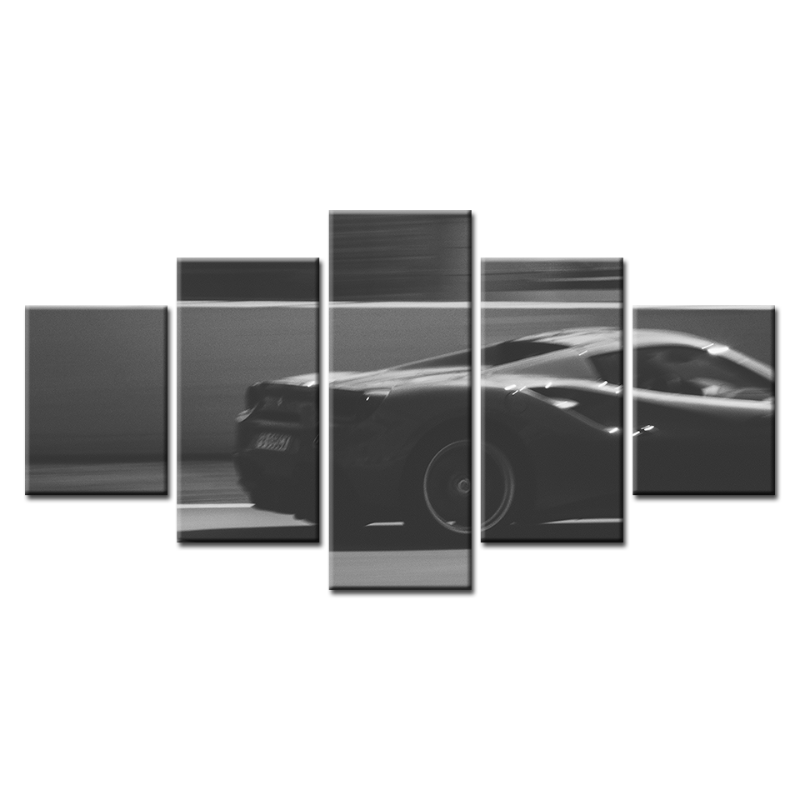 Pieces - Verschwommen - Schwarz & Weiß Ca5 r - Leinwand Wandkunst Gemälde