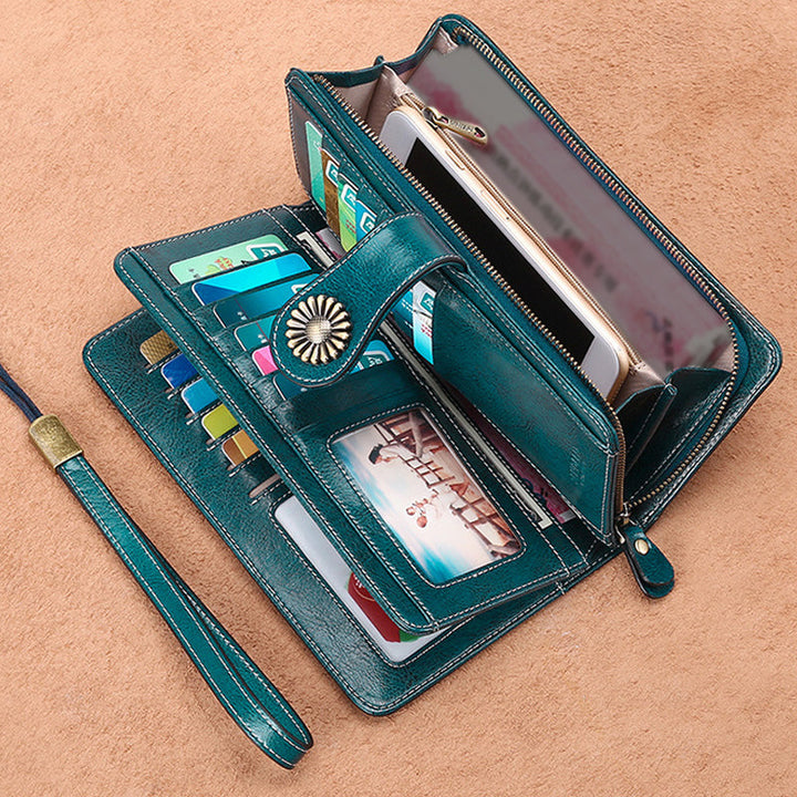 Retro lange Brieftasche mit großem Fassungsvermögen | Karnz