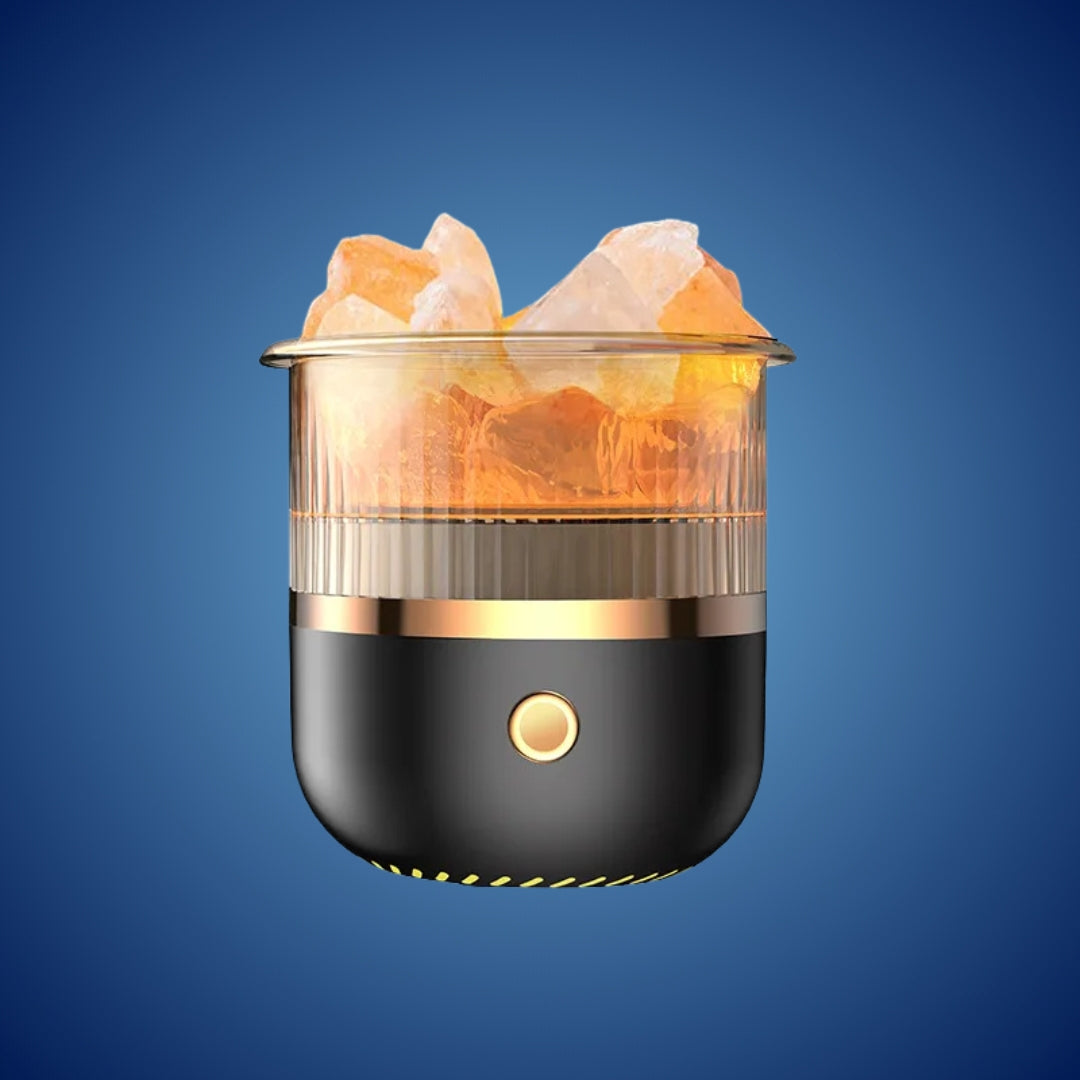SereniGlow Kristall Salz Luftbefeuchter | USB Aroma Diffusor – Nachtlicht & Luftreiniger – Für Entspannung, Stressabbau & Verbesserung der Luftqualität Karnz
