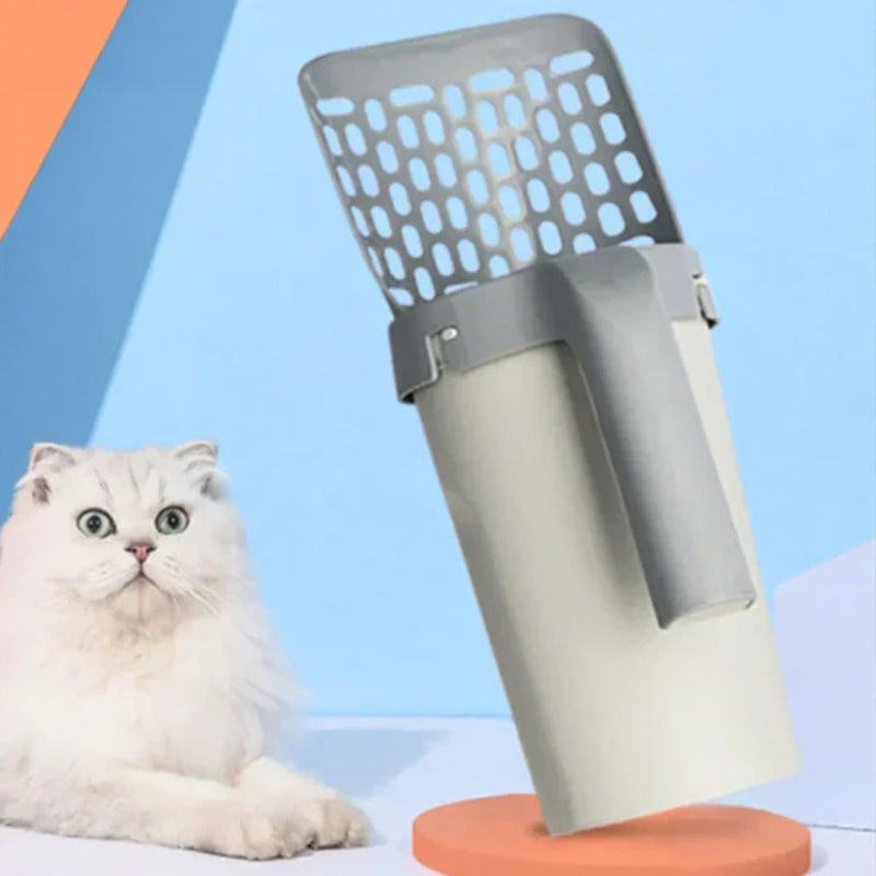 Selbstreinigende Katzenstreu Box mit integriertem Beutelspender Karnz