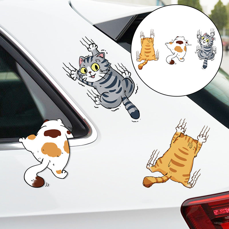 Niedliche Katzen Cartoon Aufkleber für Autos, 3 Stk. | Karnz