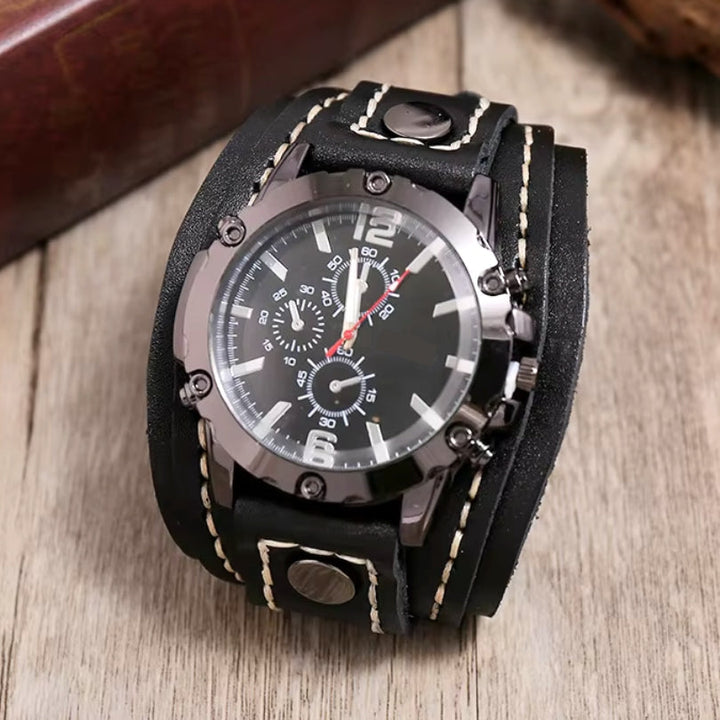 Klassische Lederarmbanduhr