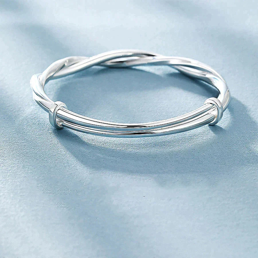 Elegante gewobene Silberarmband