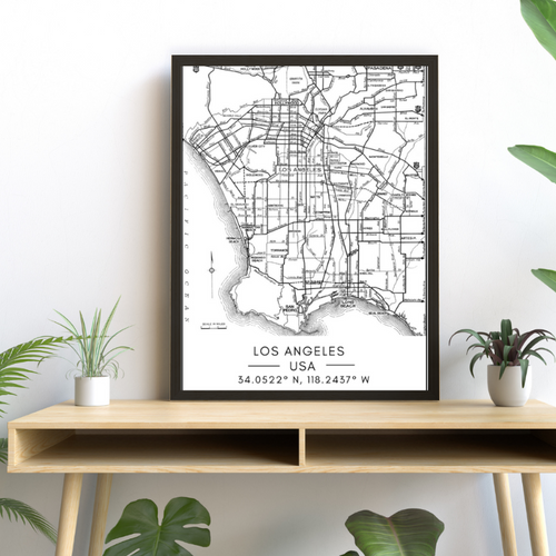 Stadtplan von Los Angeles – Leinwandbild