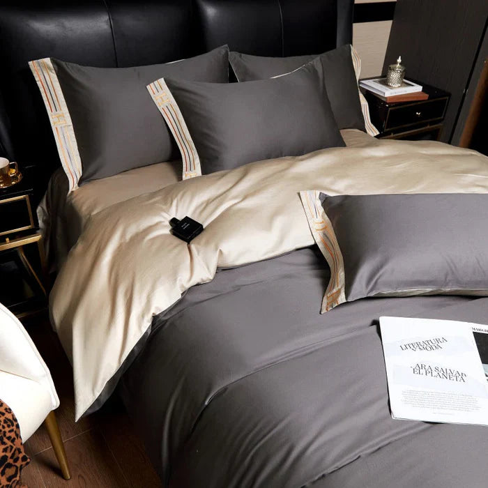 Satin Baumwolle Bestickte Bettwäsche Set - Luxora | Karnz