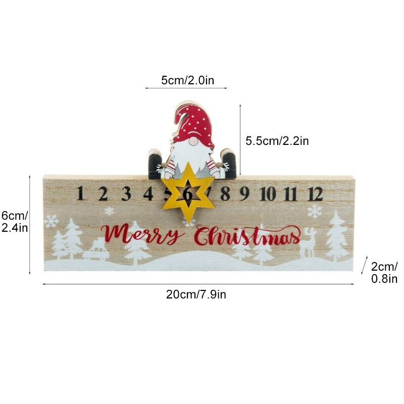 Frohe Weihnachten Holz Mobile Weihnachtsmann Kalender Ornament | Karnz