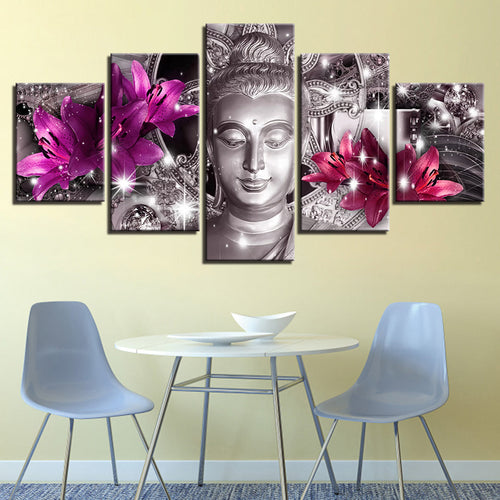 Friedliche Lilien 5 Teile - Leinwand Wandkunst Gemälde
