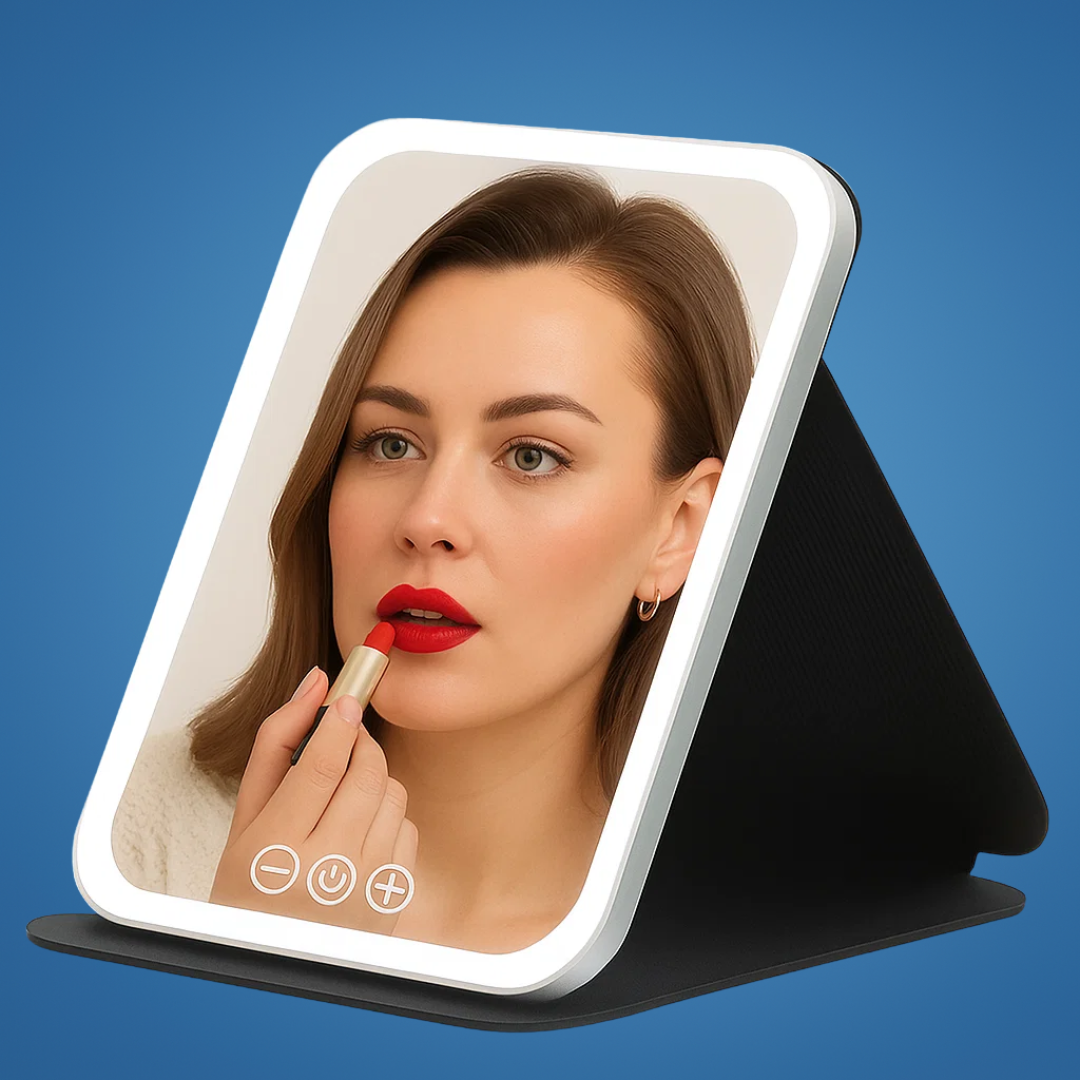 Verstellbare 3-Farben-Beleuchtung – Wiederaufladbares tragbares Design – Perfekt für Reisende & Beautyliebhaber Karnz