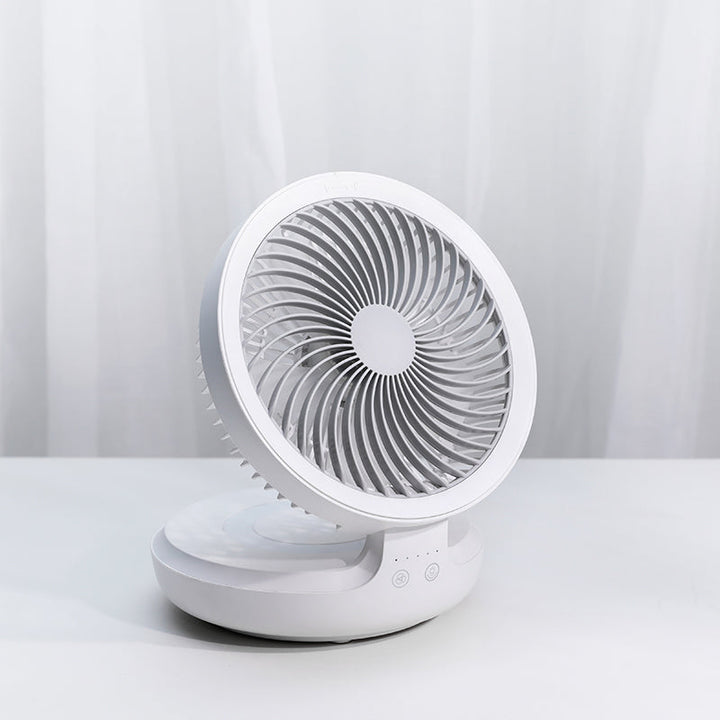 Wiederaufladbarer zusammenklappbarer Tischventilator, mit vier Modi, Nachtlicht und verstellbarem Winkel, für Studium, Schlaf, Arbeit und im Freien | Karnz