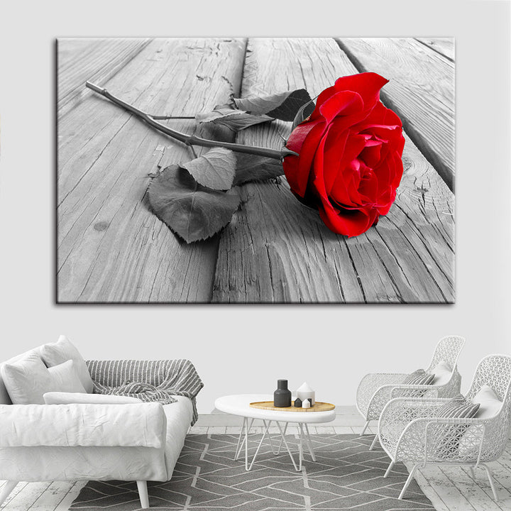 Lonely Rose - Leinwand Wandkunst Gemälde
