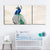 Elegantes Pfauenmotiv mit Rock – 3-teiliges Leinwandbild