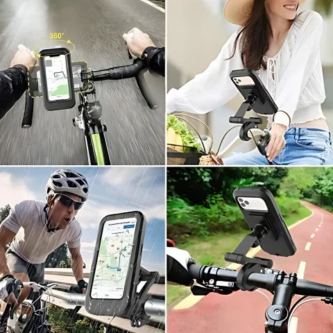 SafeRide Wasserdichter Handyhalter – 360° drehbar für Fahrrad und Regenwetter