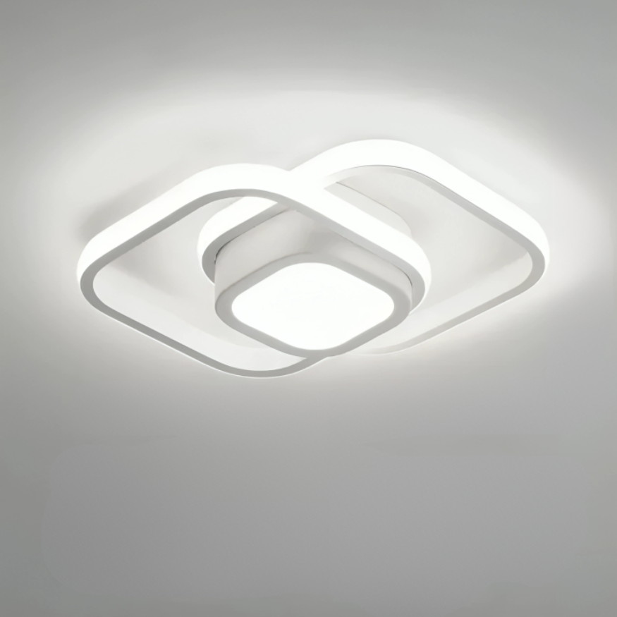 Moderne LED-Deckenlampe 18W | Kreatives Design mit 2 Ringen | Energieeffiziente Beleuchtung für Wohnzimmer & Büro 24 cm | Karnz