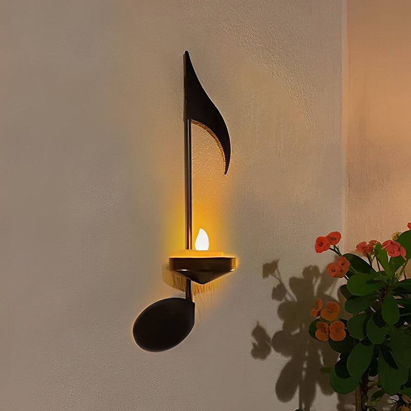 Schwarze Musiknote Wandlicht Karnz