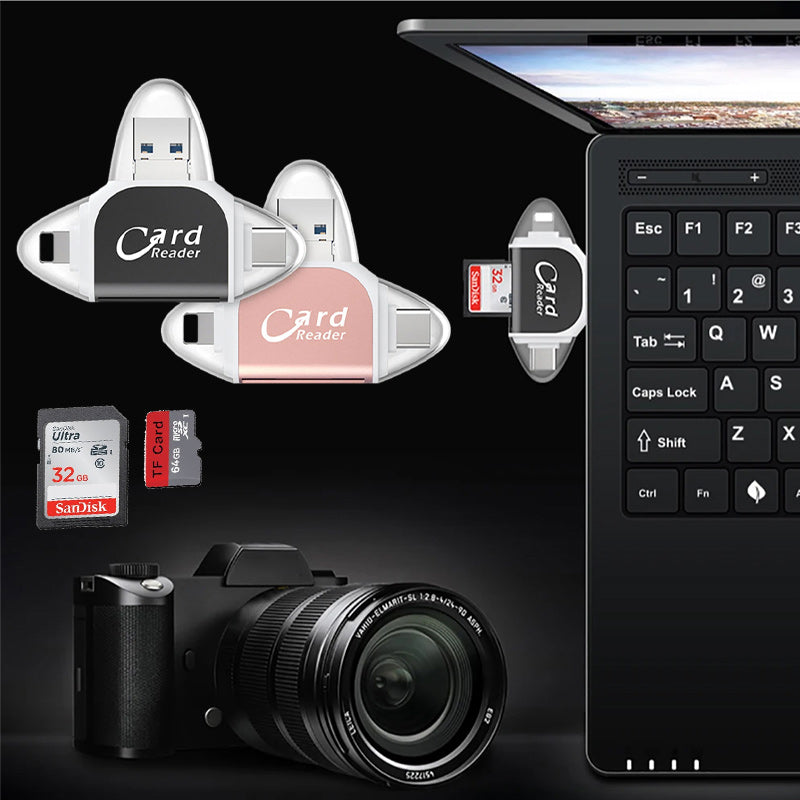 4-in-1 universeller Multiport SD TF Kartenleser | Karnz