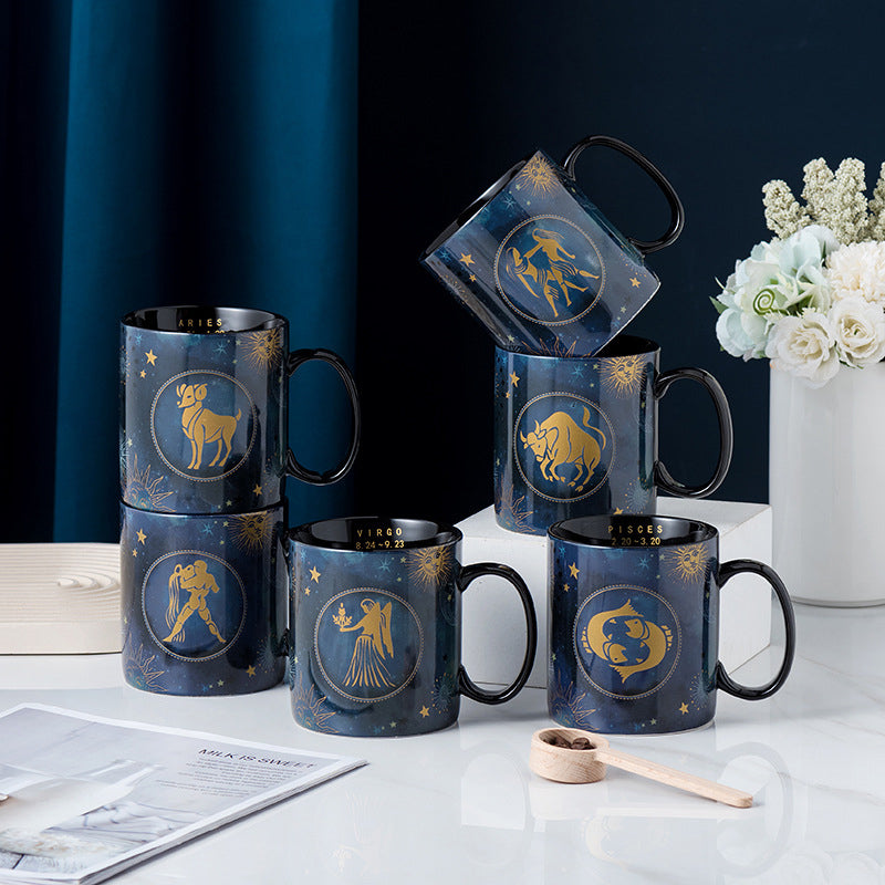 12 Konstellationen Tasse Kobalt Blau Keramik Kaffeetasse | Karnz