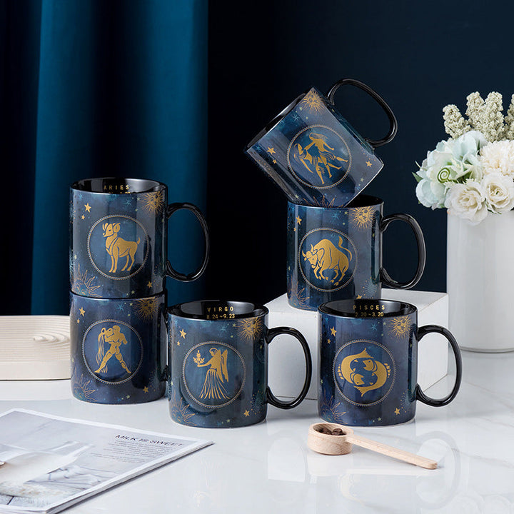 12 Konstellationen Tasse Kobalt Blau Keramik Kaffeetasse | Karnz