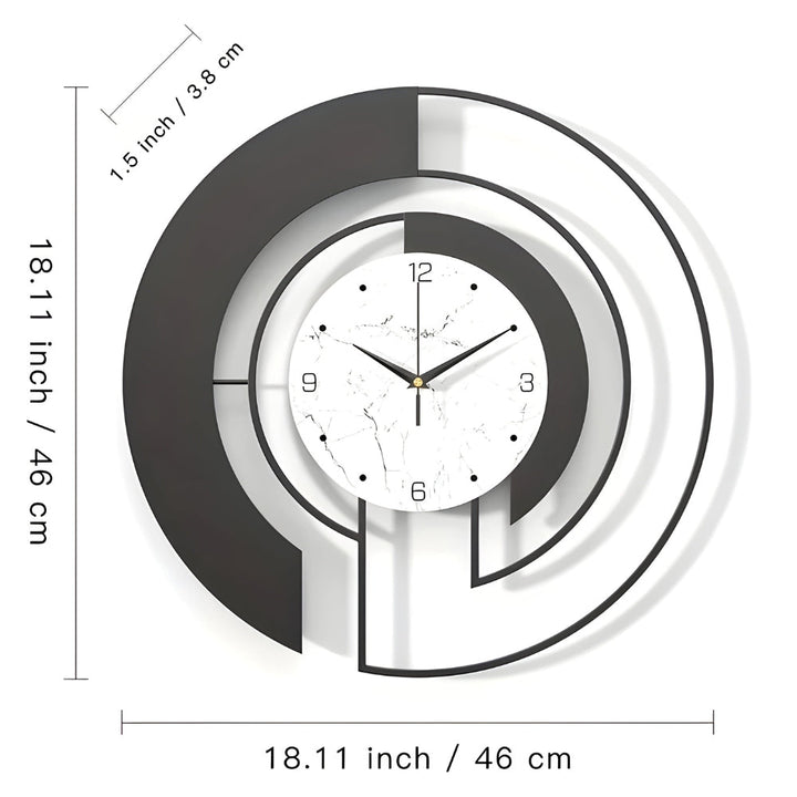 Einfache geometrische Wanduhr mit ruhigem Lauf für friedliche Räume Karnz