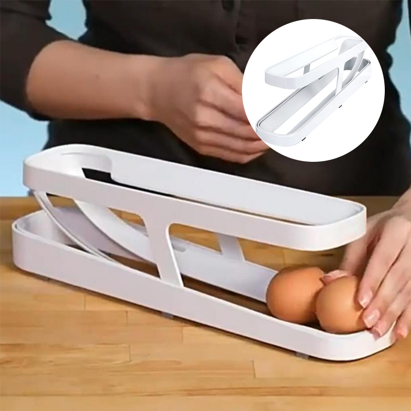 Automatische Scroll-Ei-Regalhalter-Aufbewahrungsbox | Karnz