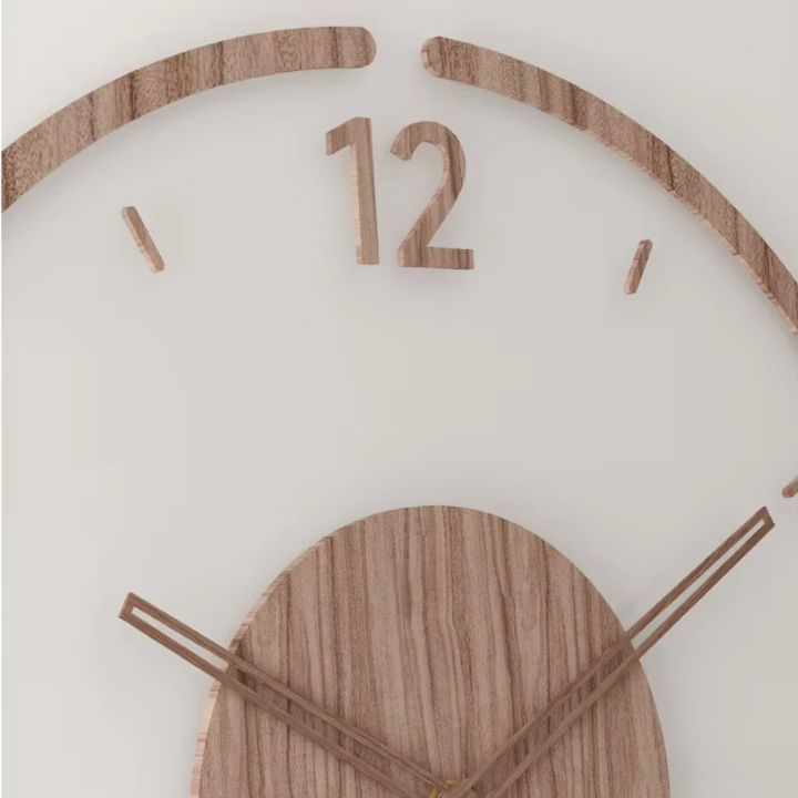 Transparente Holz-Wanduhr | Karnz