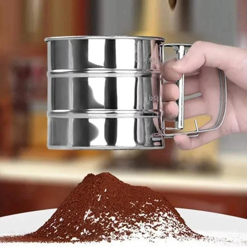 Mehlfilter Edelstahl - Mit Griff & Glatter Filter Schüsselheber