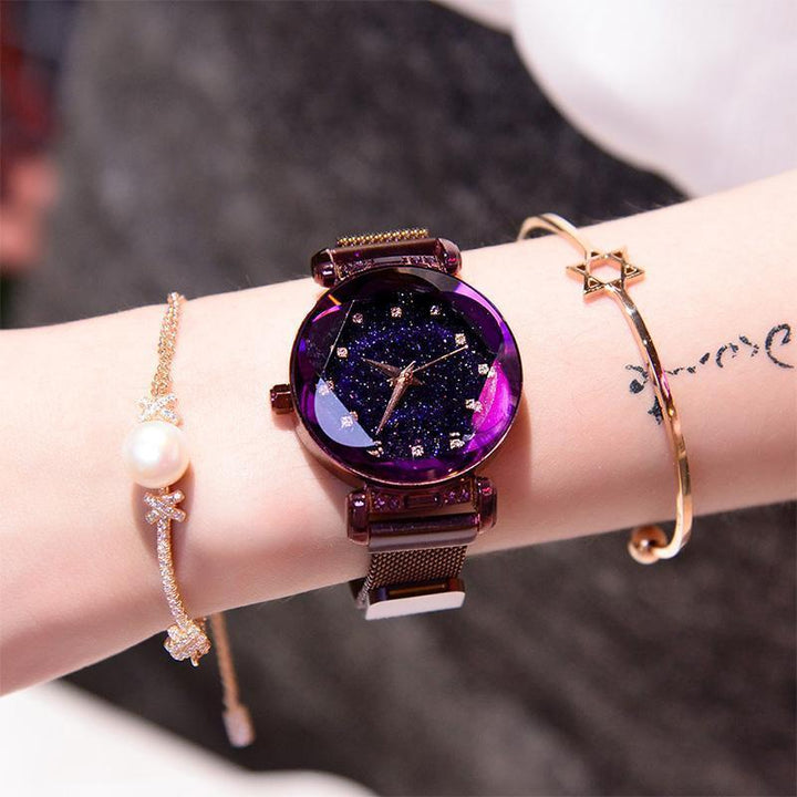 Wasserdichte Sternenhimmel Mädchen Armbanduhr | Karnz