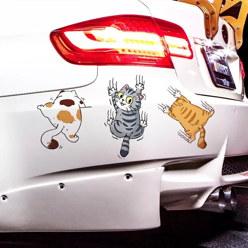 Niedliche Katzencomic-Aufkleber für Autos | Karnz