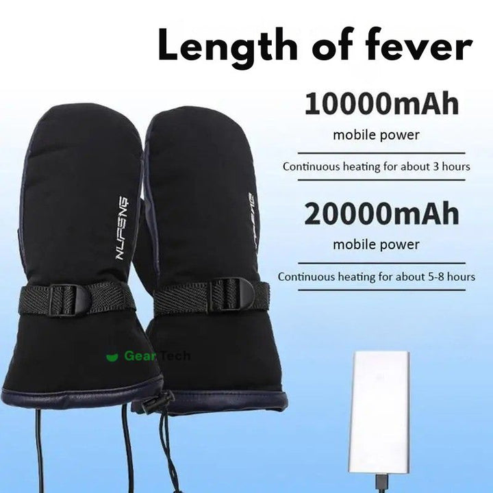 Sandsberg | Elektrische Heizhandschuhe | Beidseitige Heizung, Wasserdicht & USB-aufladbar für Skifahren, Wandern, Fäustlinge & tägliche Verwendung