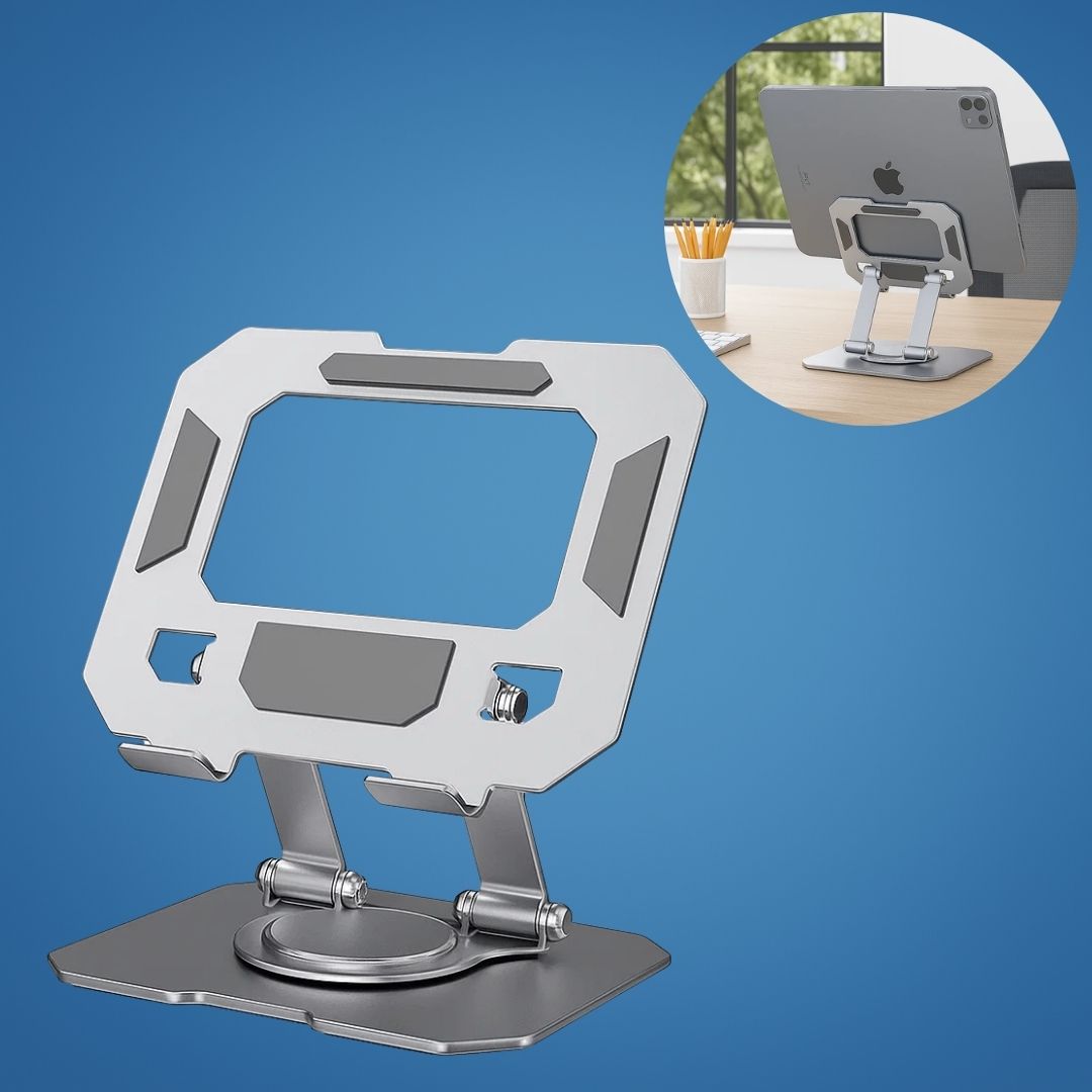 DeskEase | Verstellbarer Tablet-Ständer – Ergonomischer Komfort – Rutschfestes faltbares Design – Ideal für Arbeit, Studium, Reisen und Videoanrufe Karnz