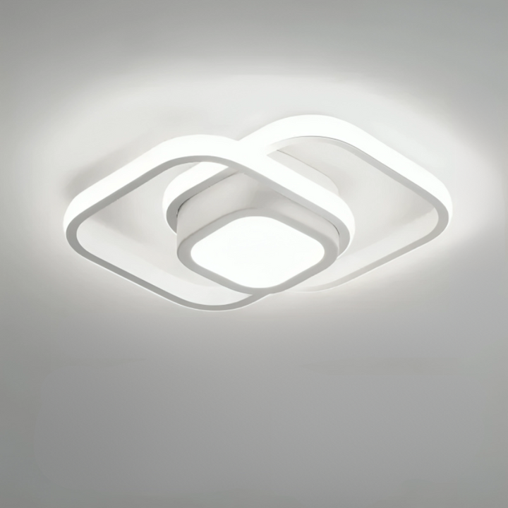 Moderne LED-Deckenleuchte 18 W | Kreatives Design mit 2 Ringen | Energieeffiziente Beleuchtung für Wohnzimmer & Büro 24 cm