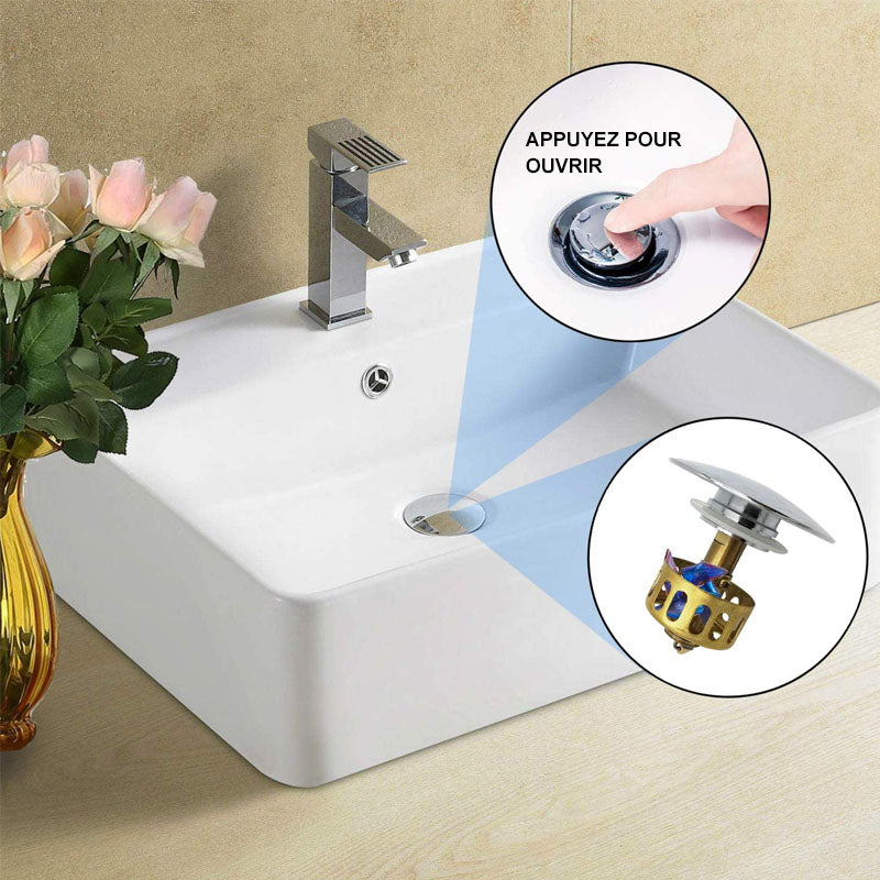 Universeller Rückprall-Abflussfilter für Waschbecken | Karnz