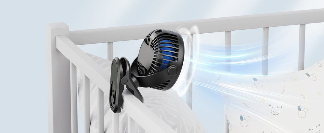 Tragbarer Clip-On Ventilator - Batteriebetriebener Kinderwagenventilator | Karnz