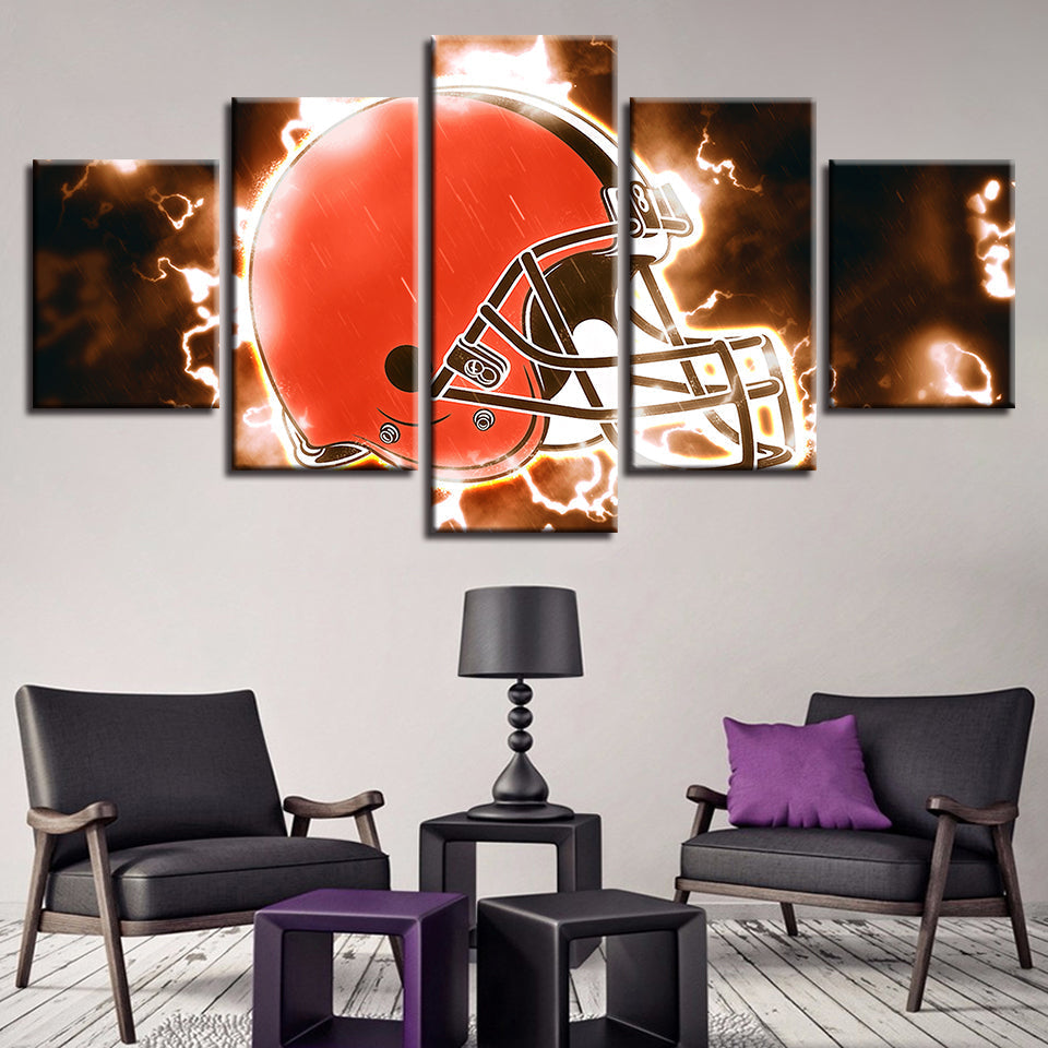 Cleveland Browns 5 Stück - Leinwand Wandkunst Gemälde