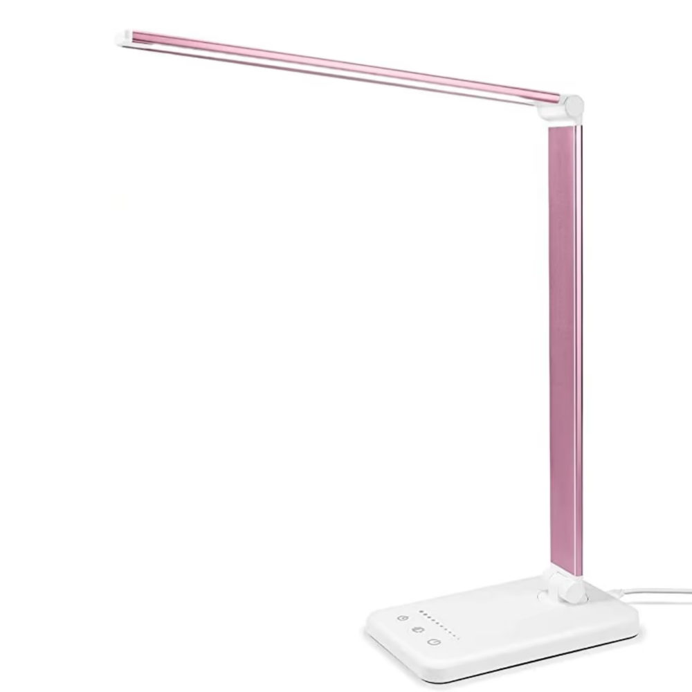 LED-Tae-Lampe mit USB-Ladeanschluss – 5 Lichteinstellungen und Dimmae-Helligkeitsregelung für Schreibtisch und Leselampe