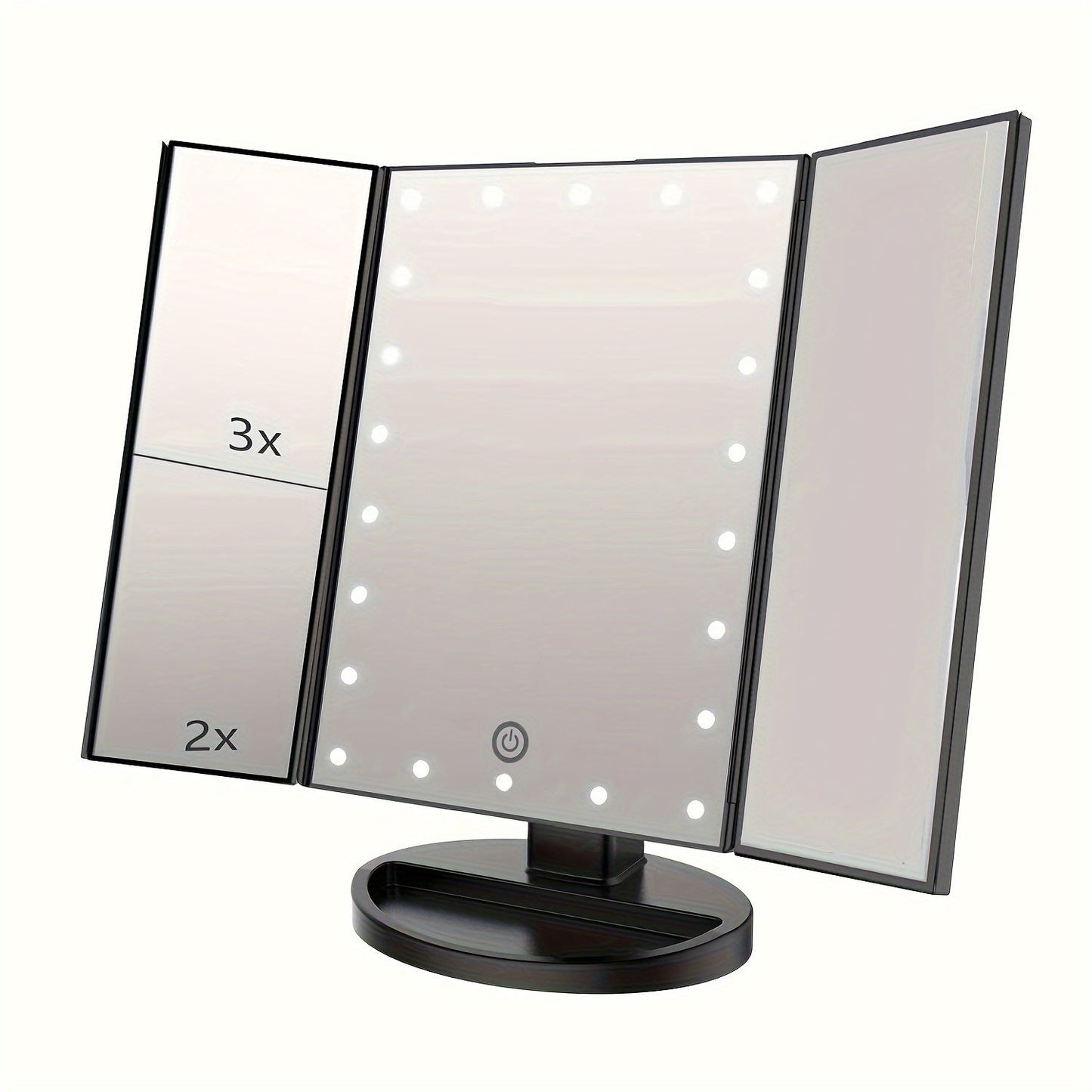 GlowMirror – Zusammenklappbarer LED-Make-up-Spiegel mit 3x/2x Vergrößerung | Karnz