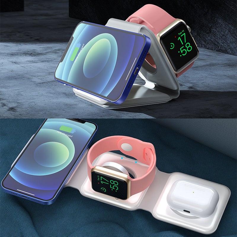 Neues faltbares 3-in-1-Wireless-Ladegerät